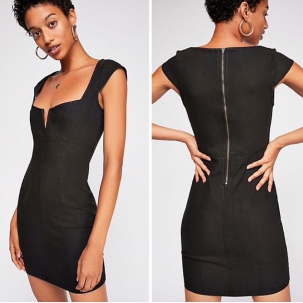 Free People Lia bodycon dress in black